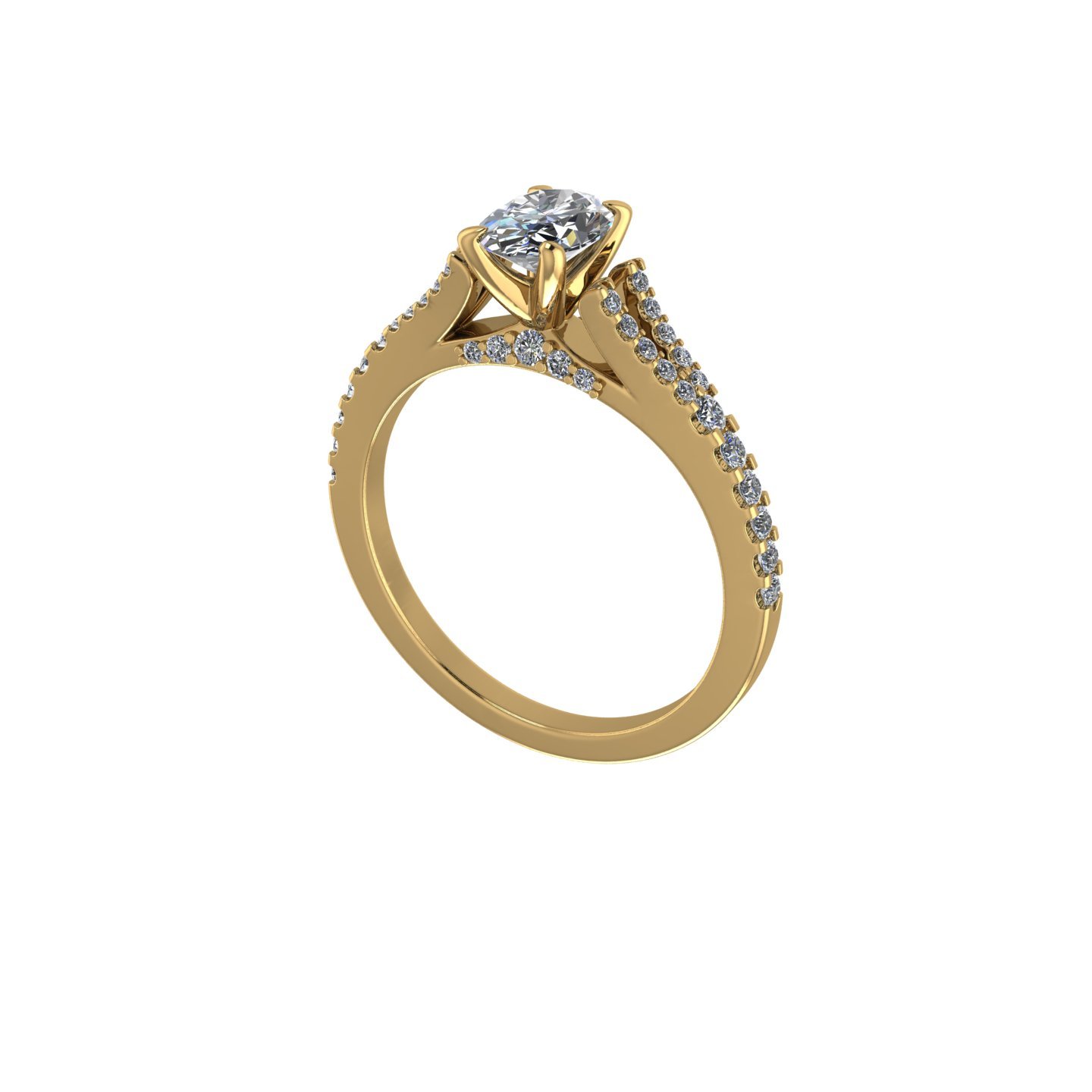 4 Prong Oval Diamond Engagement Ring