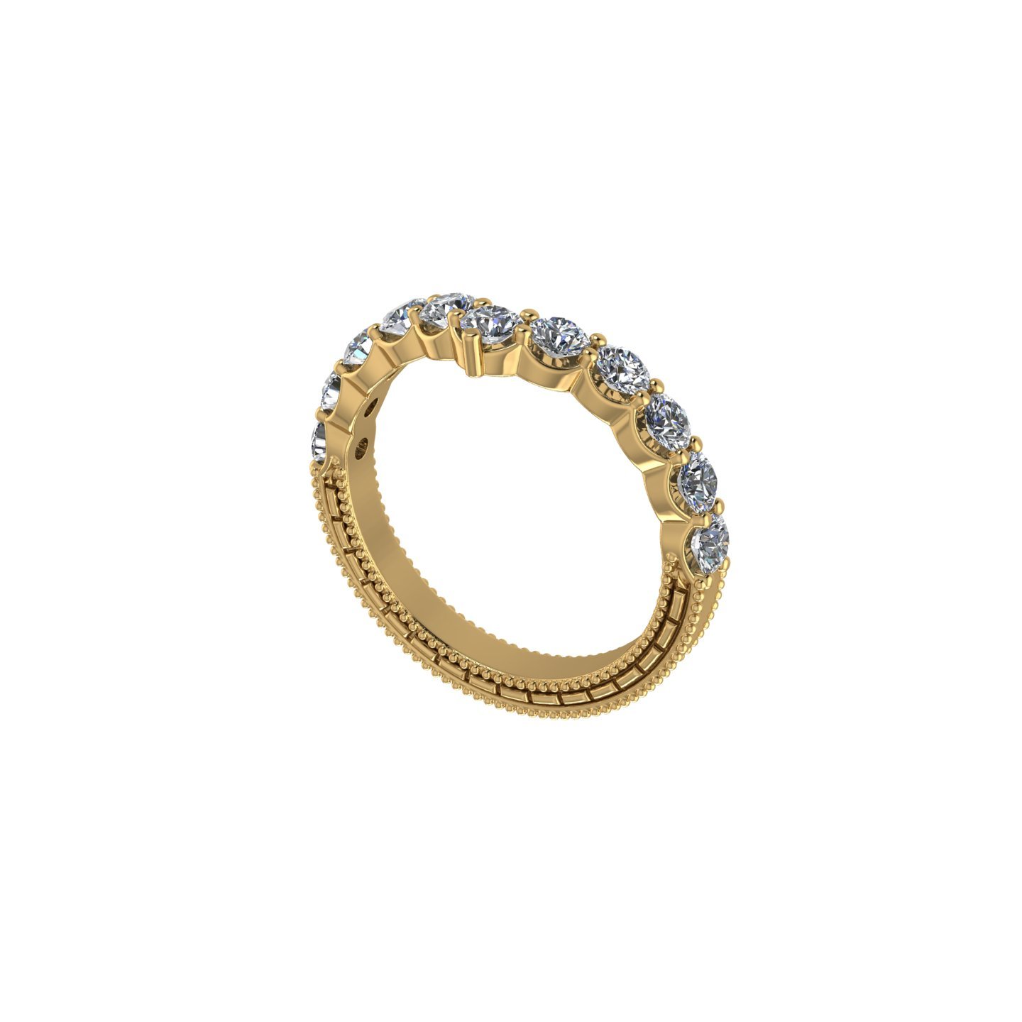 V-Shape Diamond Wedding Band